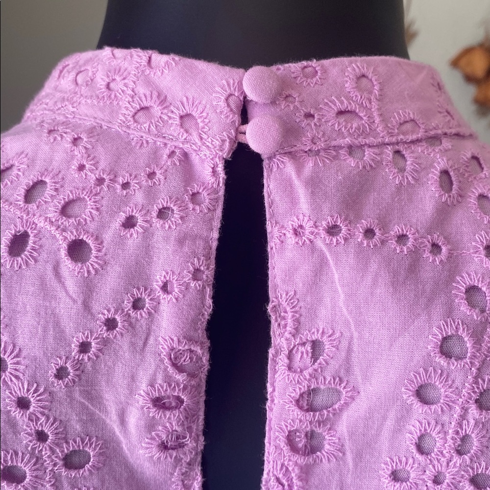 TCEC Lavender Pink Hue Eyelet Dress with Ruffled Sleeves - Picture 11 of 14
